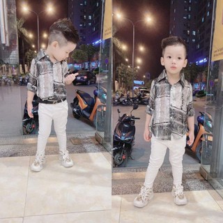 áo  sơ mi lụa cho bé trai
