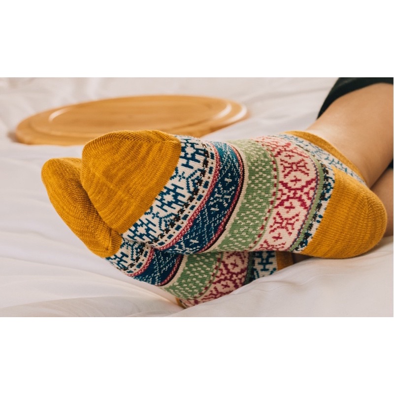 Tất cổ ngắn nam nữ vớ thổ cẩm len cổ thấp thời trang vintage hàn quốc đẹp giá rẻ  MRSOCKS VN001