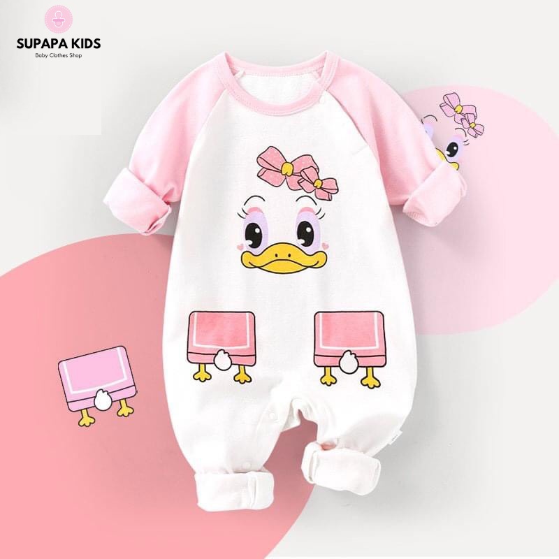 Body dài tay cho bé, bộ liền thân hình thú dễ thương cho bé từ 3-12kg