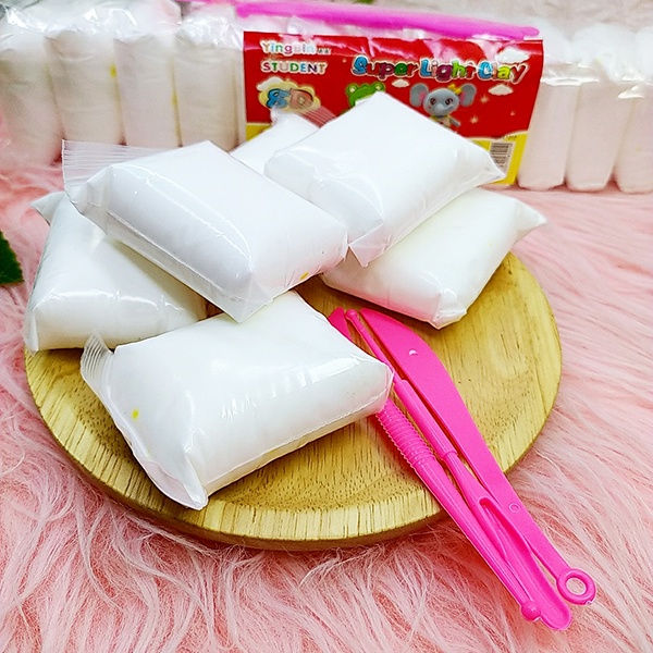 Bộ đồ chơi đất sét dẻo màu trắng đơn giản cho bé - Bộ đất nặn màu trắng an toàn cho trẻ em , Nguyễn Thùy Store