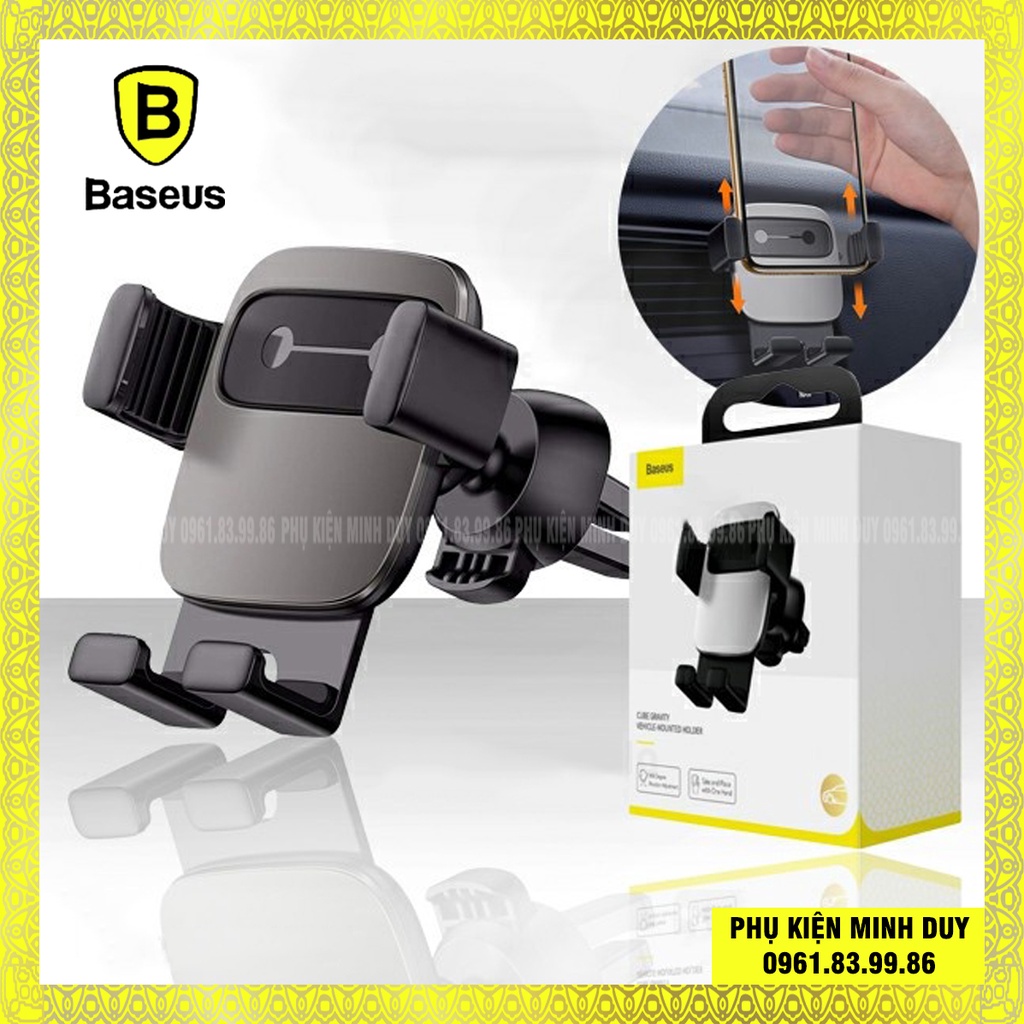 Đế giữ điện thoại trên xe hơi Baseus Cube Gravity Vehicle-Mounted Holder (Air Vent, Navigation Car Mount) 🍀