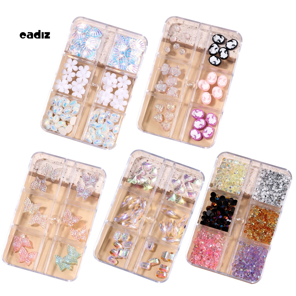 1 Hộp Phụ Kiện Trang Trí Móng Nghệ Thuật DIY Sáng Bóng