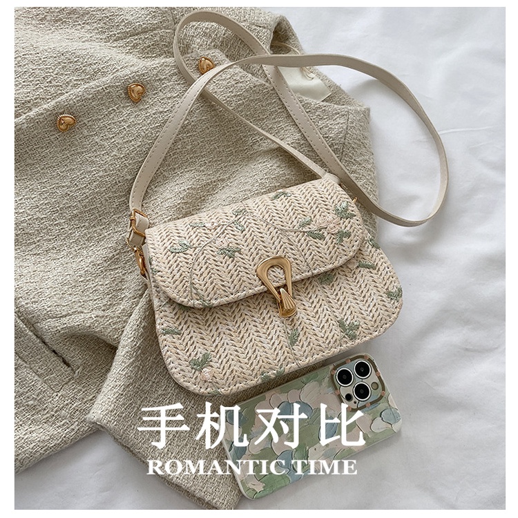 Túi Đeo Chéo Vai Đan Rơm Thời Trang Sành Điệu Dễ Phối Đồ Cho Nữ