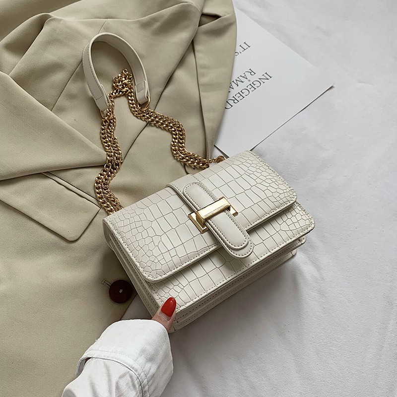 Túi Xách Nữ Hàng Thiết Kế Siêu Đẹp Túi Đeo Chéo Nữ Dây Xích Phối Da Phong Cách Cá Tính BIBIBAGS BB05