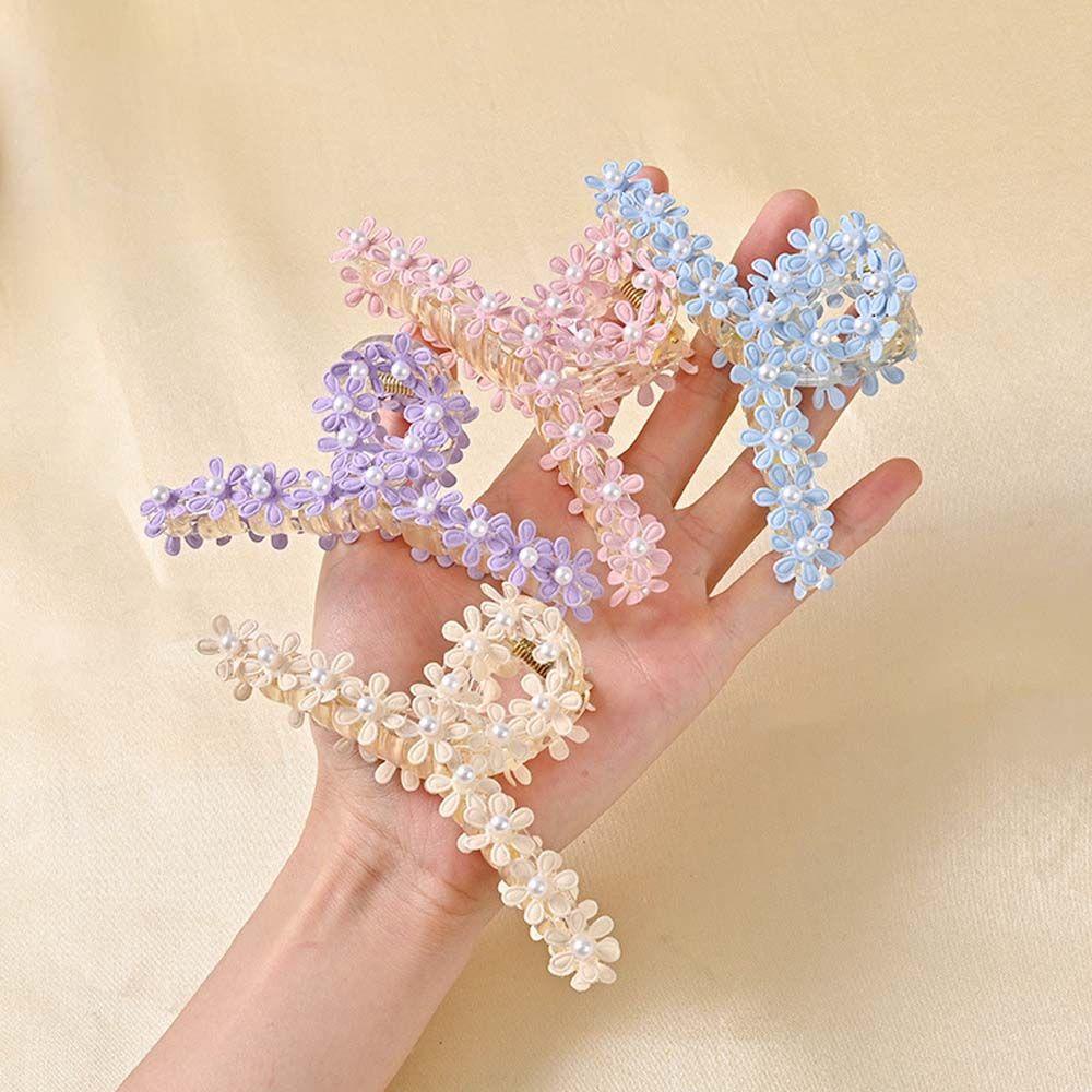 Kẹp Tóc Càng Cua Bằng Acrylic Hình Hoa Cúc Thanh Lịch Cho Nữ