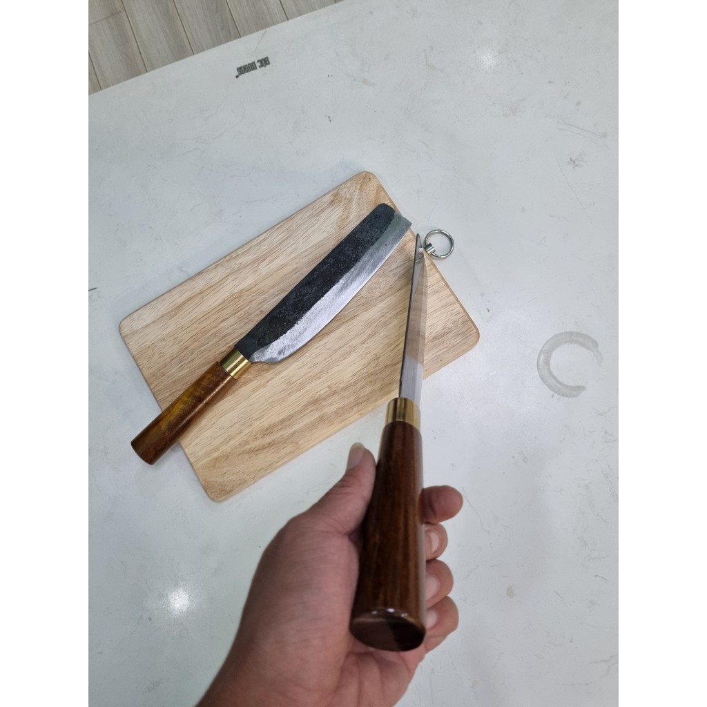 [LY-01] Dao thái nhà bếp bằng nhíp xe 100%, cán gỗ tròn đẹp -  Thương hiệu Khalik Khánh Linh (Đa Sỹ) - Hàng chất lượng