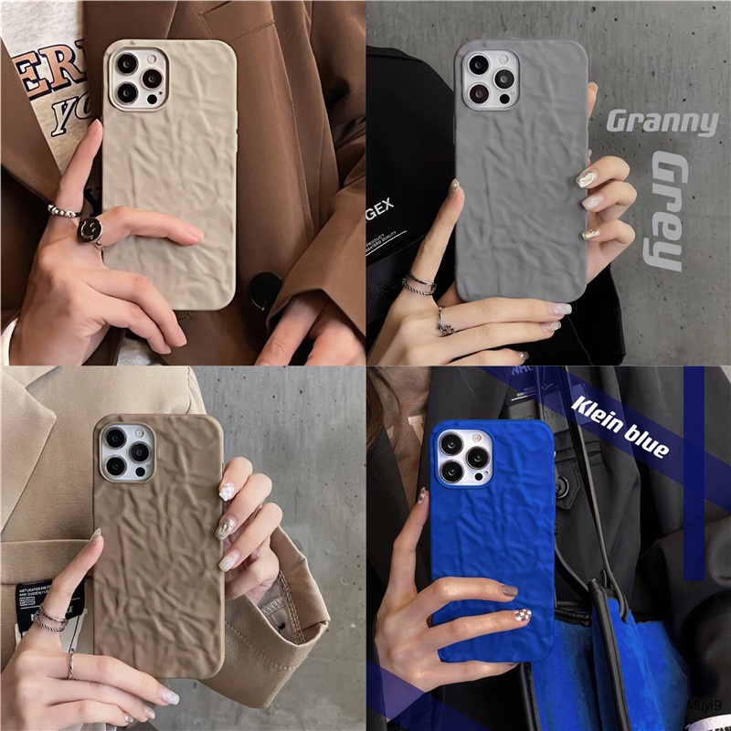 Ốp điện thoại mềm phối xếp ly màu xám/lam nhiều màu lựa chọn cho iPhone13promax iPhone12Pro MAX 12 11PRO XMAX I813/SE