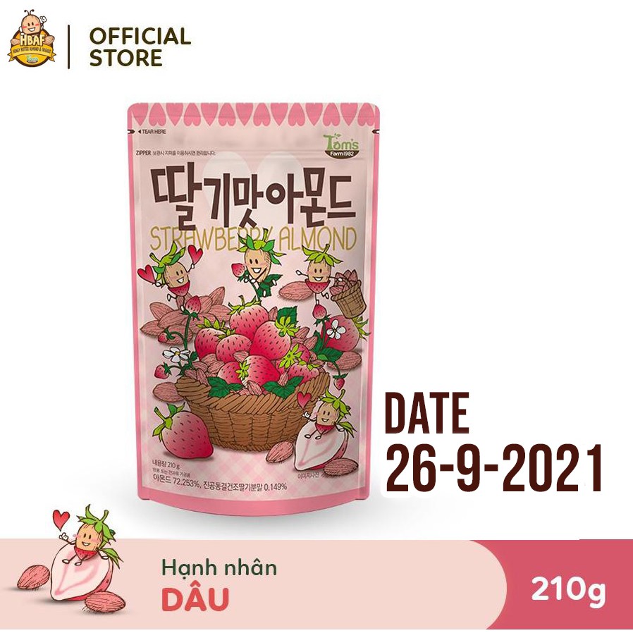 Hạnh Nhân Tẩm Hương Vị Tom's Farm - Gói 210g - Hàng Date Gần | BigBuy360 - bigbuy360.vn