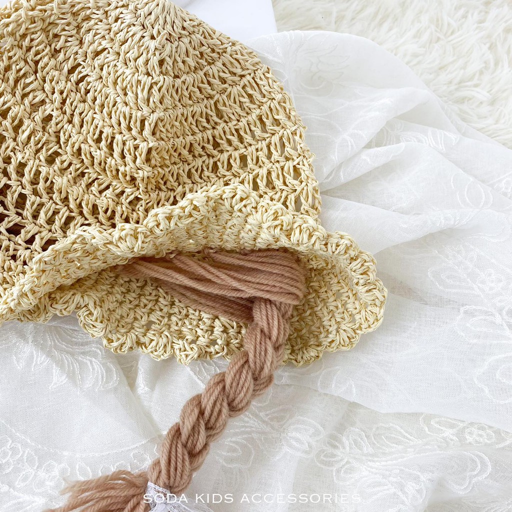 ( ẢNH THẬT ) mũ cói tóc giả dài cho bé