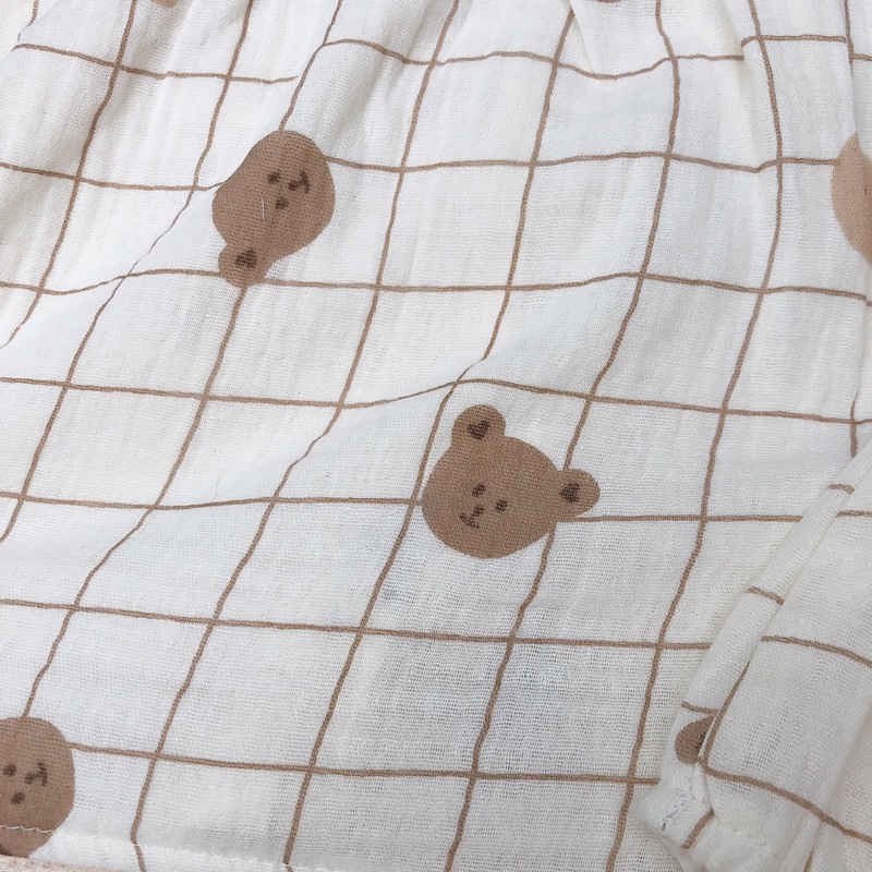 Bộ 2 dây quần bí chất liệu xô muslin cao cấp cho bé gái ( hàng thiết kế cao cấp)