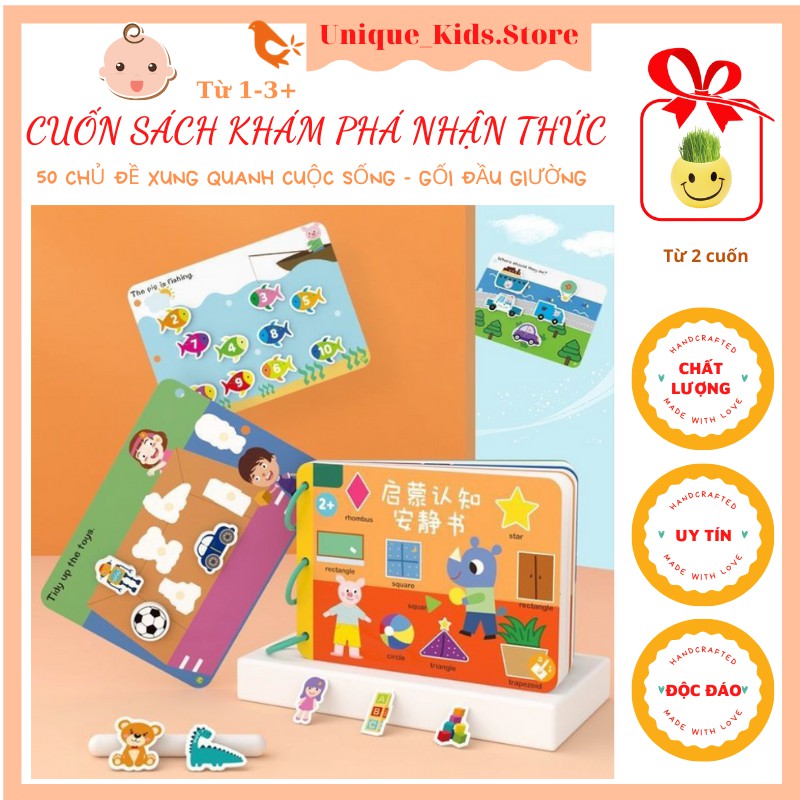 Sách dán, sách dé dán theo phương pháp Montessori khám phá nhận thức các chủ đề cuộc sống