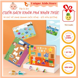 Sách dán, sách dé dán theo phương pháp Montessori khám phá nhận thức các chủ đề cuộc sống