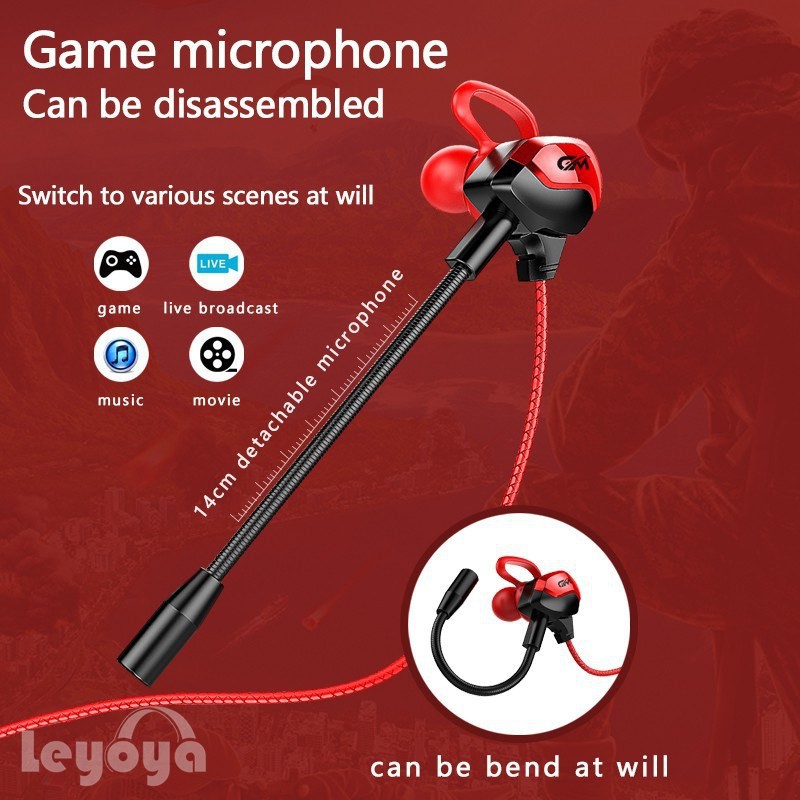 Tai nghe nhét tai Leyoya G3000 thích hợp chơi game có mic chống ồn tiện dụng
