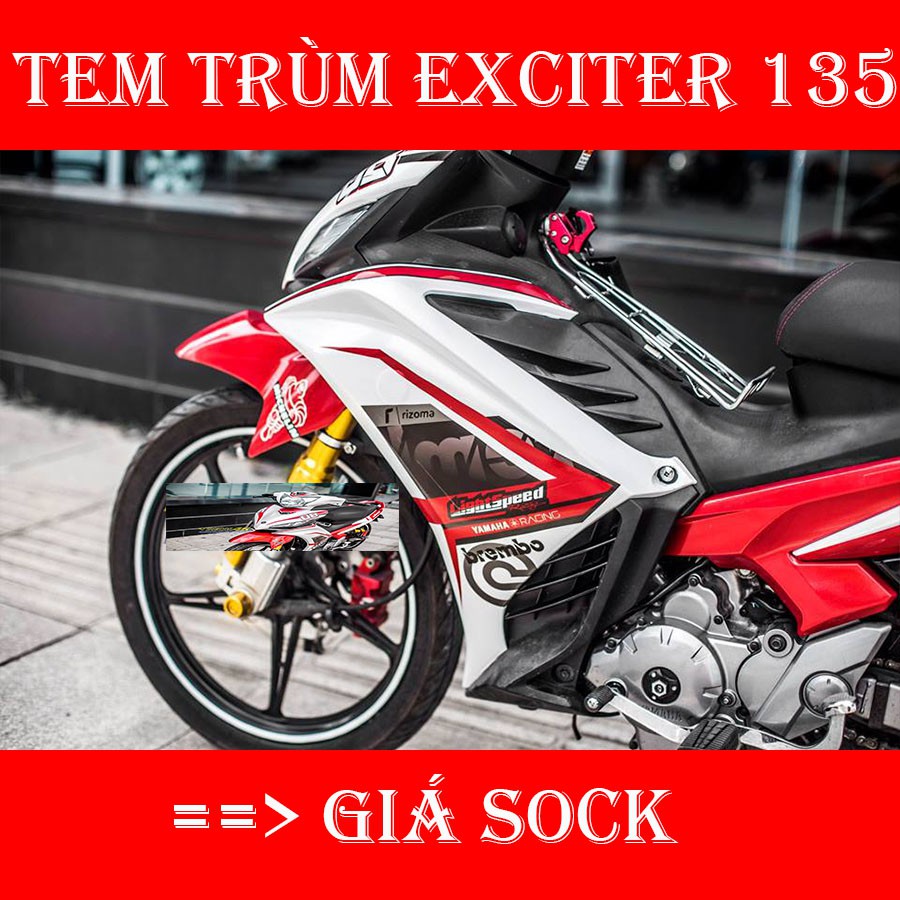 Tem Trùm Exciter 135 Đỏ Trắng Brembo