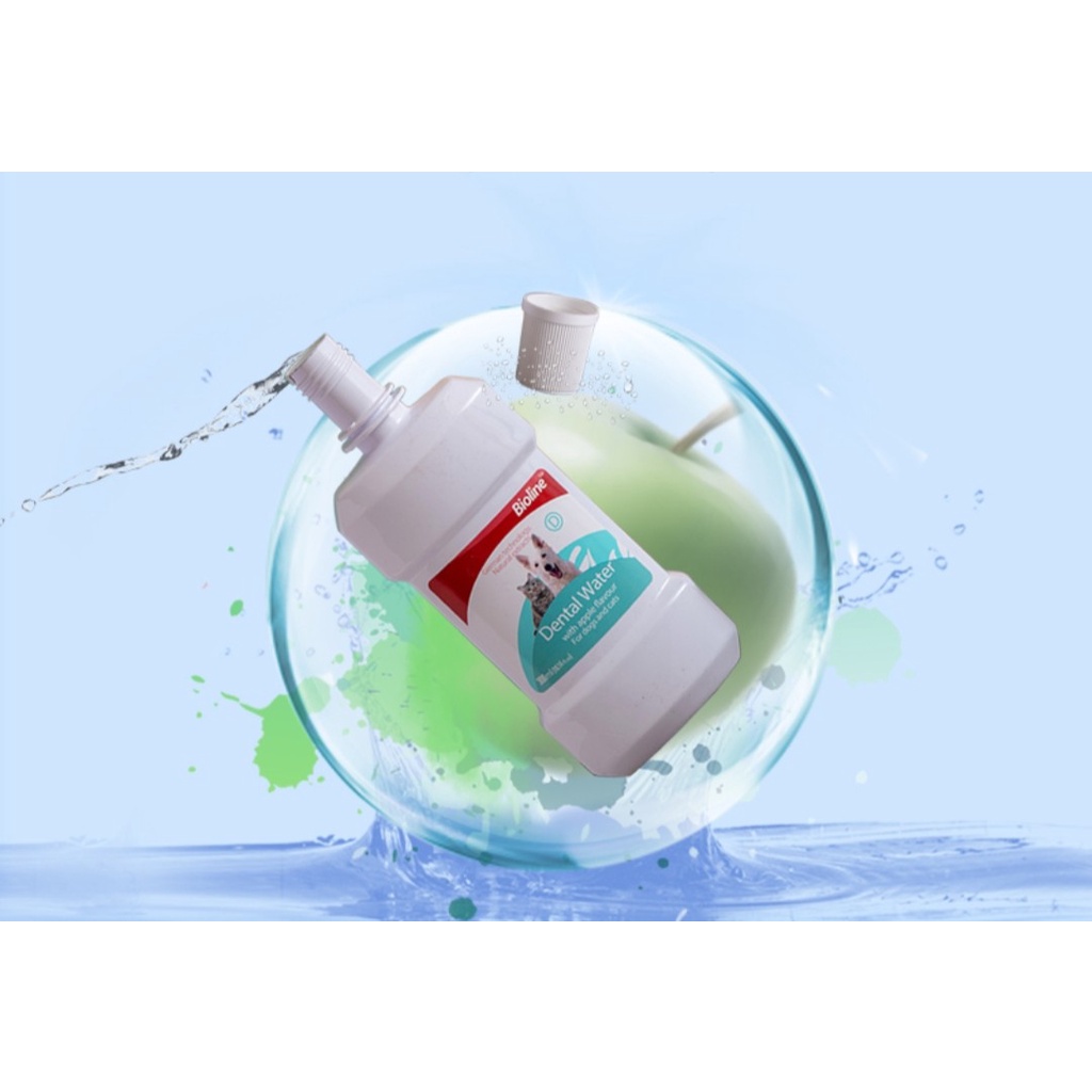 Nước uống thơm miệng chó mèo Bioline  300ml - Nước vệ sinh răng thú cưng