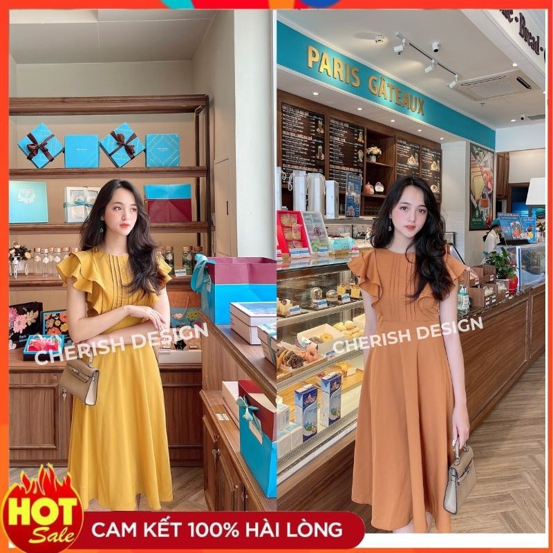 Váy Xòe Babydoll Cổ Bèo - Váy Đầm Vintage Thiết Kế - ĐỦ size SML | BigBuy360 - bigbuy360.vn