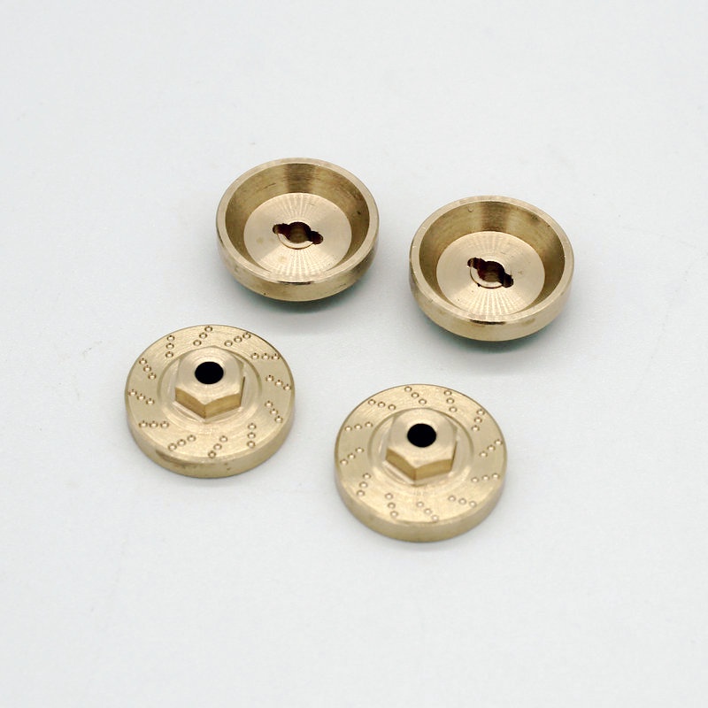 4Pcs Heavy Duty Brass Wheel Hex Adapter Balance Weight for AXIAL SCX24 90081 Upgrades 1/24 RC Crawler Car Parts
