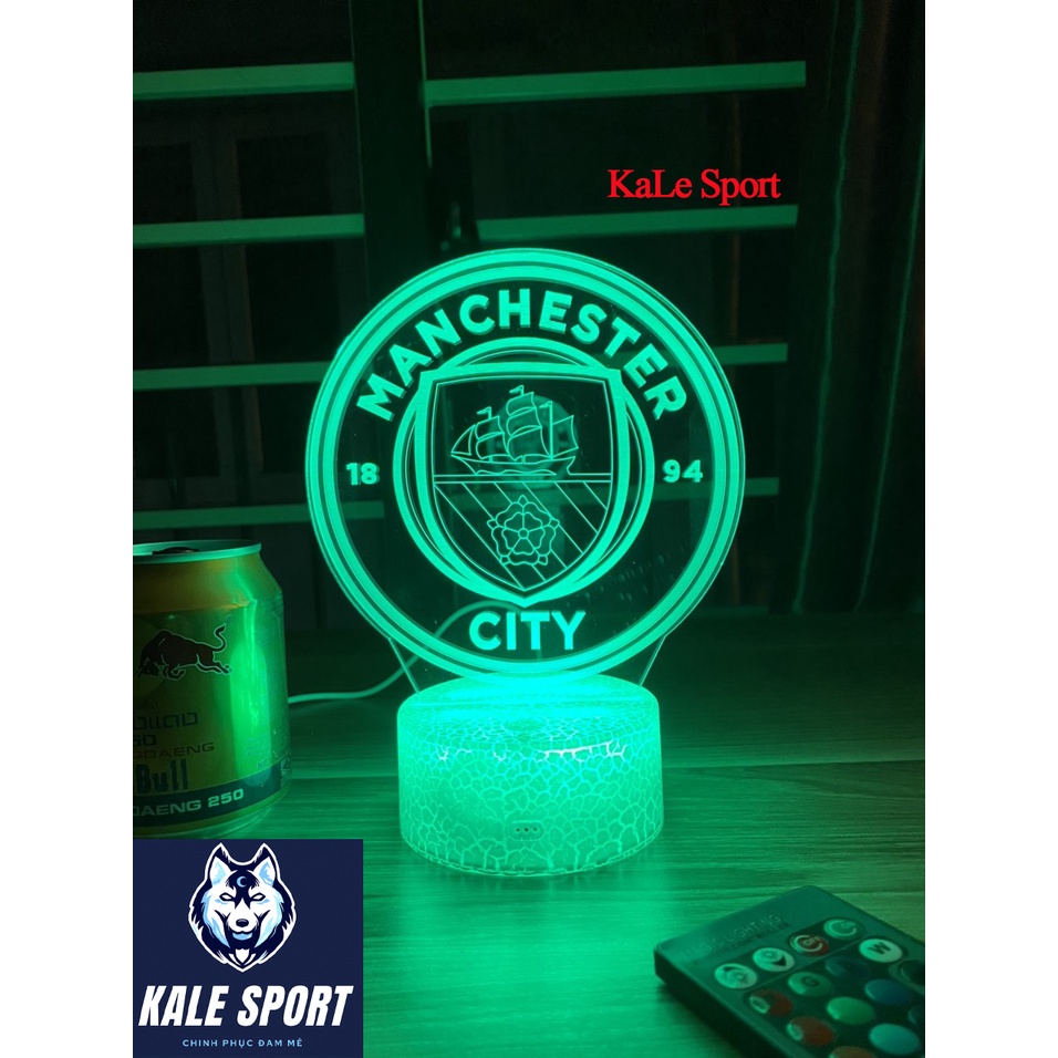 Đèn ngủ 3D các CLB bóng đá đế pha lê kèm điều khiển từ xa - Đèn Led 16 màu