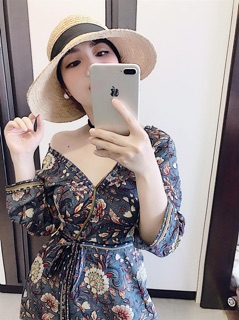 Đầm maxi hoạ tiết thổ cẩm