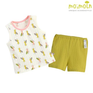 - Bộ cotton sợi tre Moimoln hoạ tiết chú chim sẻ