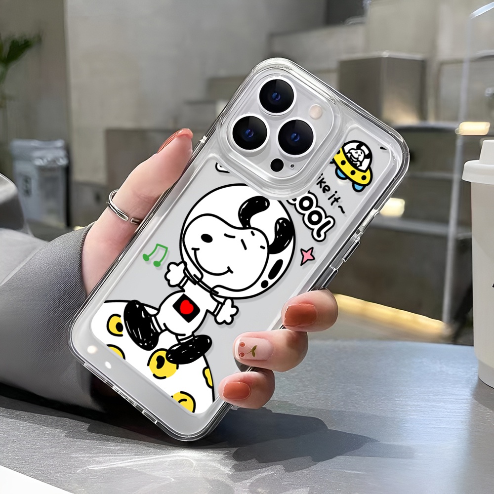 Ốp Điện Thoại Trong Suốt Hình snoopy / Phi Hành Gia Cho iphone 14 Plus 11 13promax 12 7Plus X XS Max 7 8 SE 2020