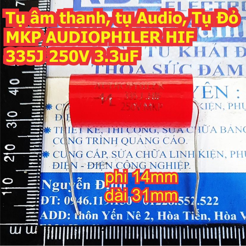 2 con Tụ âm thanh, tụ Audio, Tụ Đỏ MKP AUDIOPHILER HIF 335J 250V 3.3uF kde8110