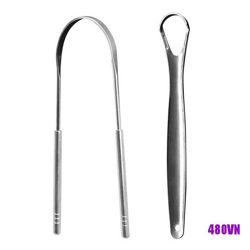 Set 2 Dụng Cụ Vệ Sinh Lưỡi Bằng Thép Không Gỉ Chất Lượng Cao