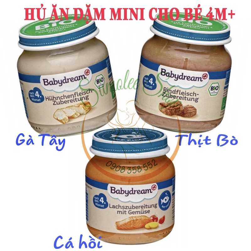 HỦ ĂN DẶM HỮU CƠ BABYDREAM MINI CHO BÉ 4M