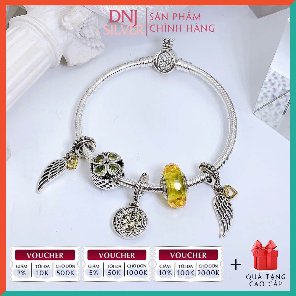 Vòng tay bạc 925 cao cấp - Mẫu vòng Lucky Angle Wing Of Love, mang may mắn cho tình yêu, sự nghiệp khi đeo - DNB047