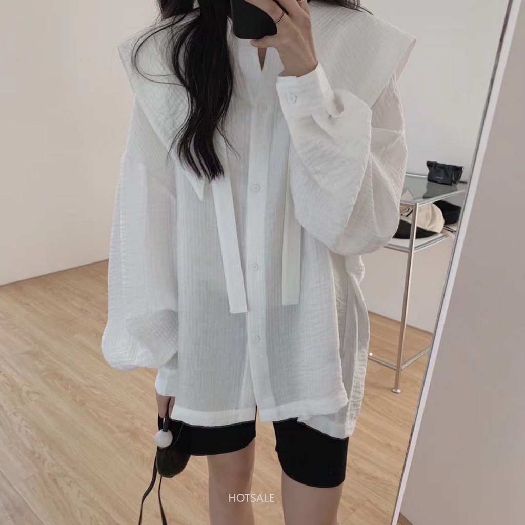 Áo Sơ Mi Tay Dài Dáng Rộng Phong Cách Thời Trang Hàn Quốc 2022