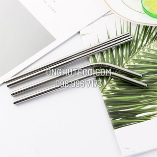 Ống Hút INOX 304 16cm - 18cm Cho Tách Trà Tặng Kèm Cọ