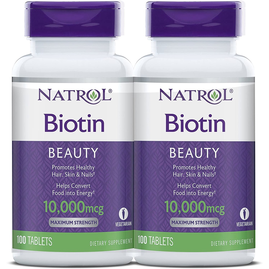 Biotin Natrol hỗ trợ ngăn ngừa rụng tóc và mọc tóc của Mỹ