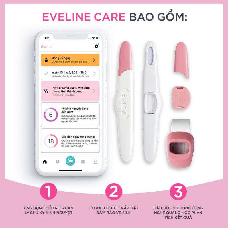 Que Thử Rụng Trứng Điện Tử Eveline Care - Hiện Đại, Chính Xác - Hỗ Trợ Tư Vấn, Canh Đồng Hành 24/7