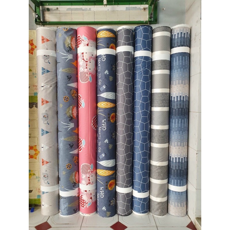 Vải may drap họa tiết sang trọng- chất vải cotton lụa Hàn quốc khổ m6 nằm mát