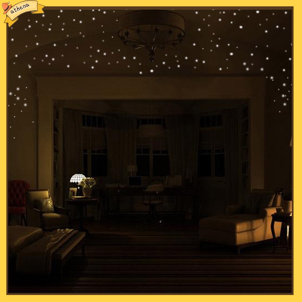 Set 407 Sticker Chấm Tròn Dạ Quang Dán Tường Trang Trí Phòng Ngủ