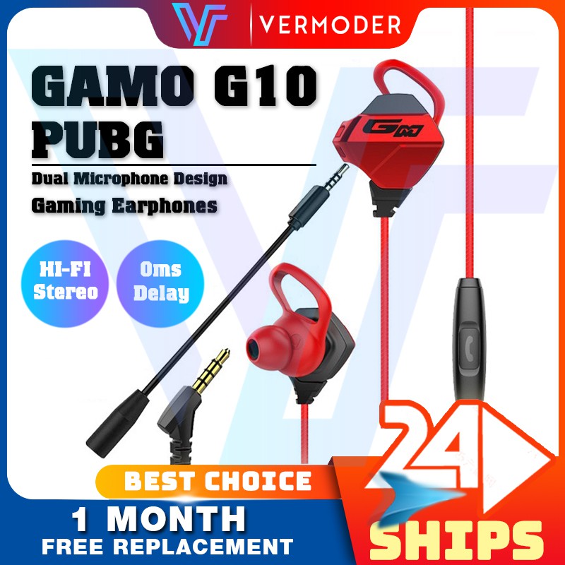 Tai nghe chơi game GAMO G10 Stereo Bass Tai nghe thể thao PUBG Tai nghe Mic Mobile