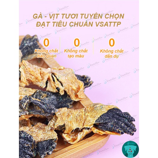 [MỚI VỀ]Thức Ăn Vặt Cho Thú Cưng JFamille, Gà Vịt Cuộn Chân Baba, Tăng Sức Đề Kháng, Chống Lão Hóa, Bổ Sung Vitamin.