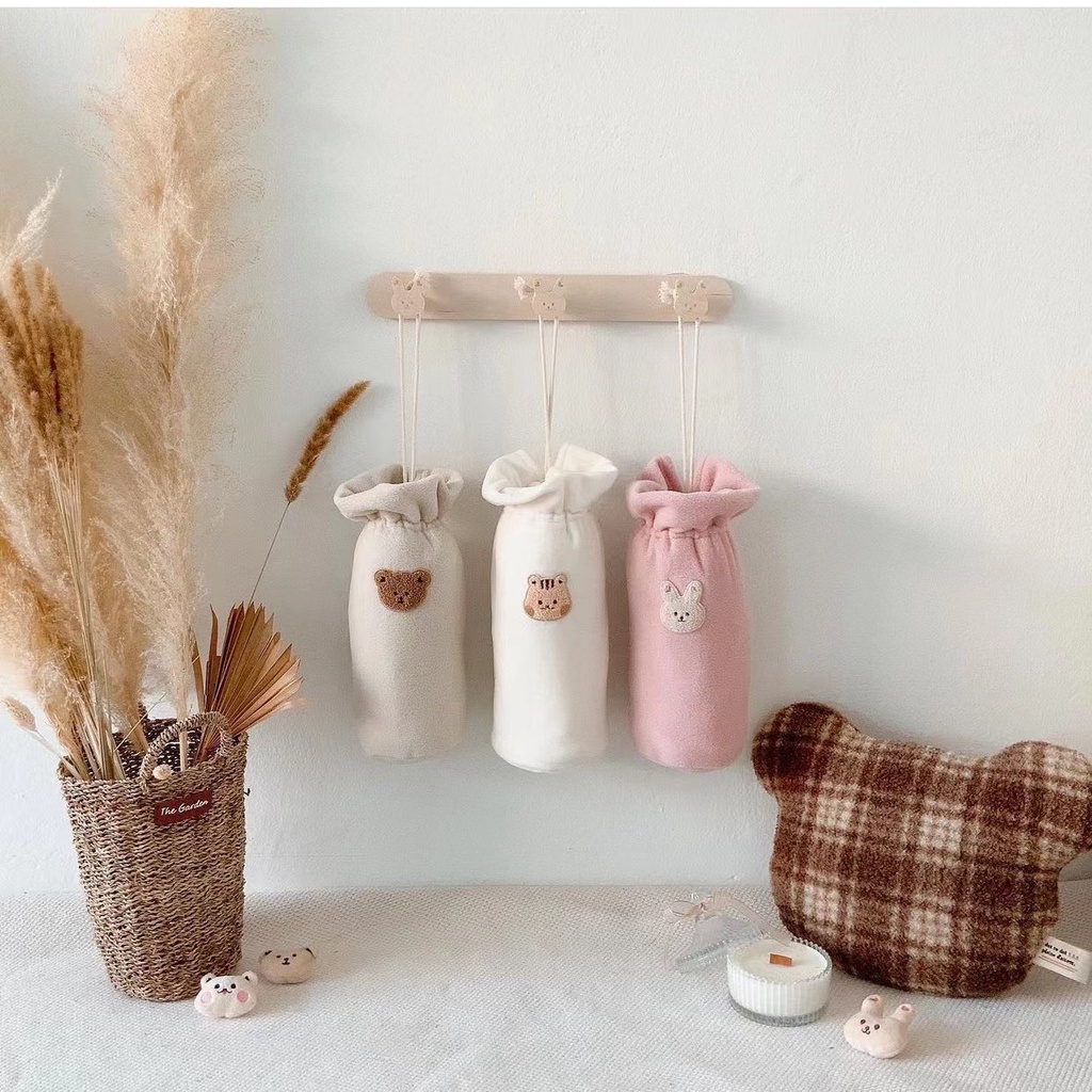 Le Kids🐚Móc Treo Đồ Gắn Tường Bằng Gỗ Hình Gấu/Thỏ Trang Trí Nội Thất