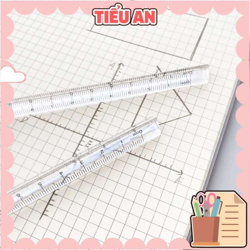 Thước 3D Trong Suốt Tam Giác  - Dễ dàng kẻ và đo lường