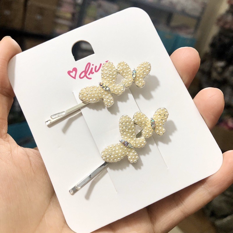 Set 2 cặp kẹp tóc xuất dư Diva Butterfly xuất dư giá tag 11€