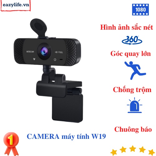 Camera máy tính W19, tự động lấy nét, khử tiếng ồn cho webcam cuộc gọi video trực tiếp, có microphone | BigBuy360 - bigbuy360.vn