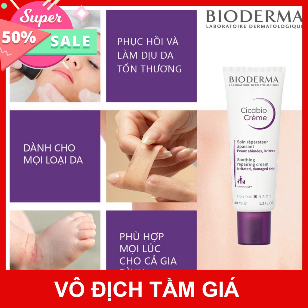 Kem dưỡng phục hồi da tổn thương Bioderma Cicabio Crème 40ml mã 9546