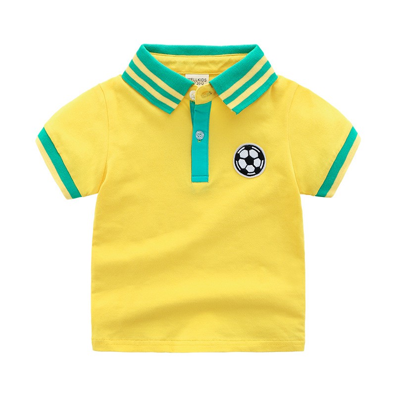 Áo thun Polo cho bé WELLKIDS phong cách thể thao chất cotton hàng xuất Âu Mỹ