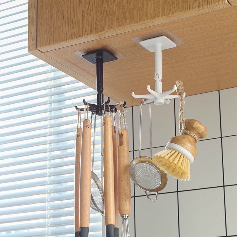 Móc Treo Đồ Dán Tường Đa Năng 6 Nhánh Xoay 360 độ