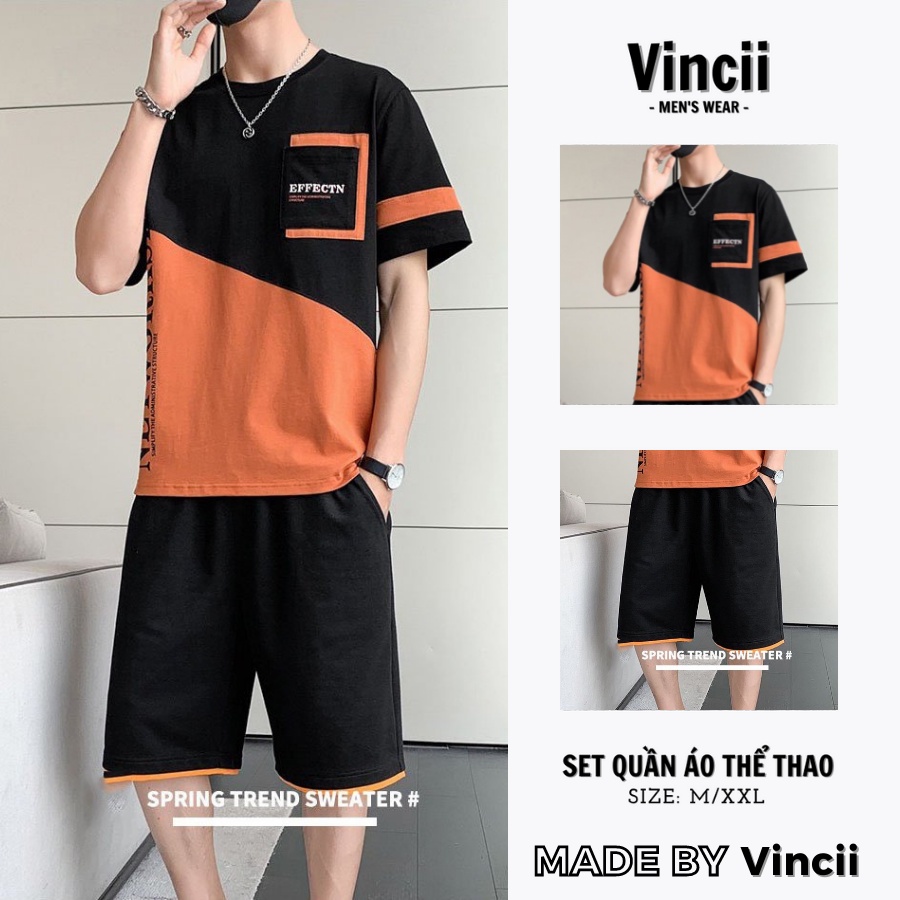 Quần Áo Nam Mùa Hè Vincii Đồ Bộ Thể Thao Nam Nữ Cao Cấp Cotton Ngắn Tay Mềm Mịn Thấm Hút Mồ Hôi Set Bộ Mặc Nhà Đi Chơi