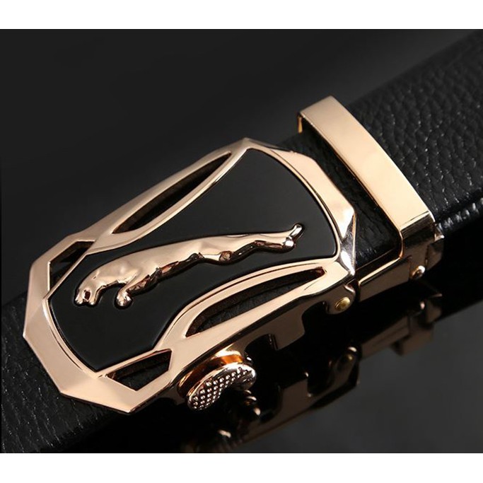 Thắt lưng da nam mặt vuông hoạ tiết báo trắng cao cấp - phong cách lịch lãm hot 2020