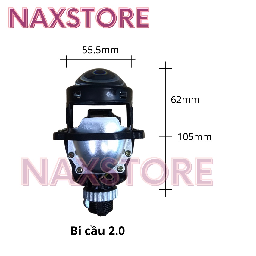 Đèn pha led bi cầu 3.0 siêu sáng lens tím kèm phụ kiện chân đèn H4 H7 H11