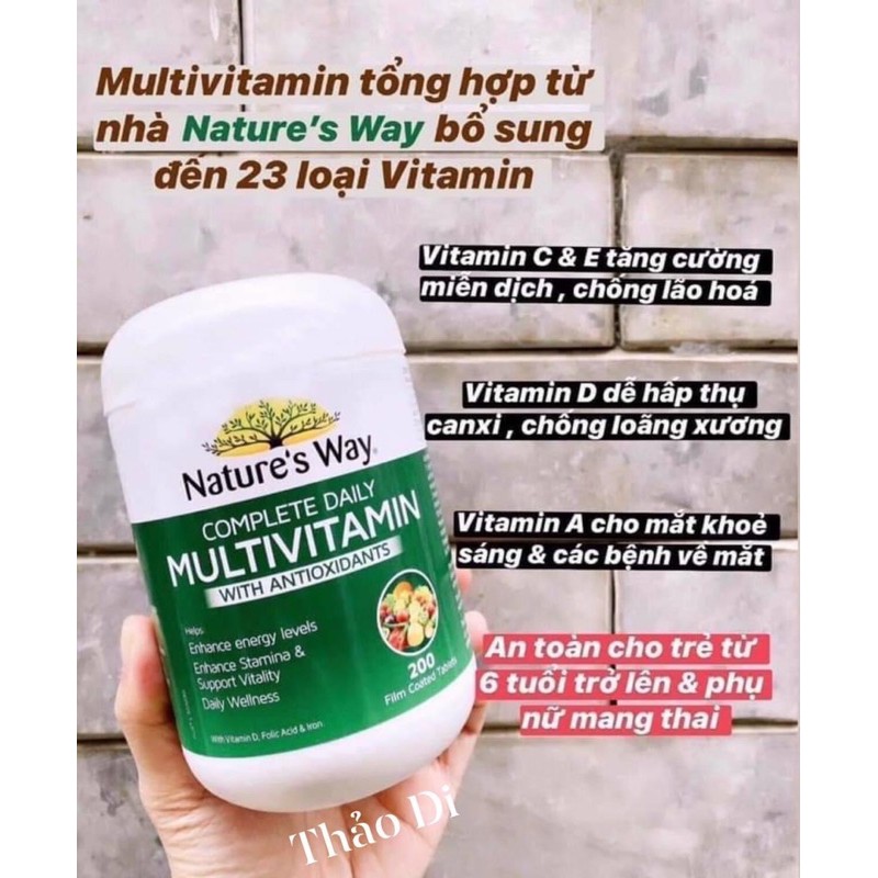 Tảo Úc, Vitamin tổng hợp Nature’s Way Úc 200 viên - Xuất xứ Úc