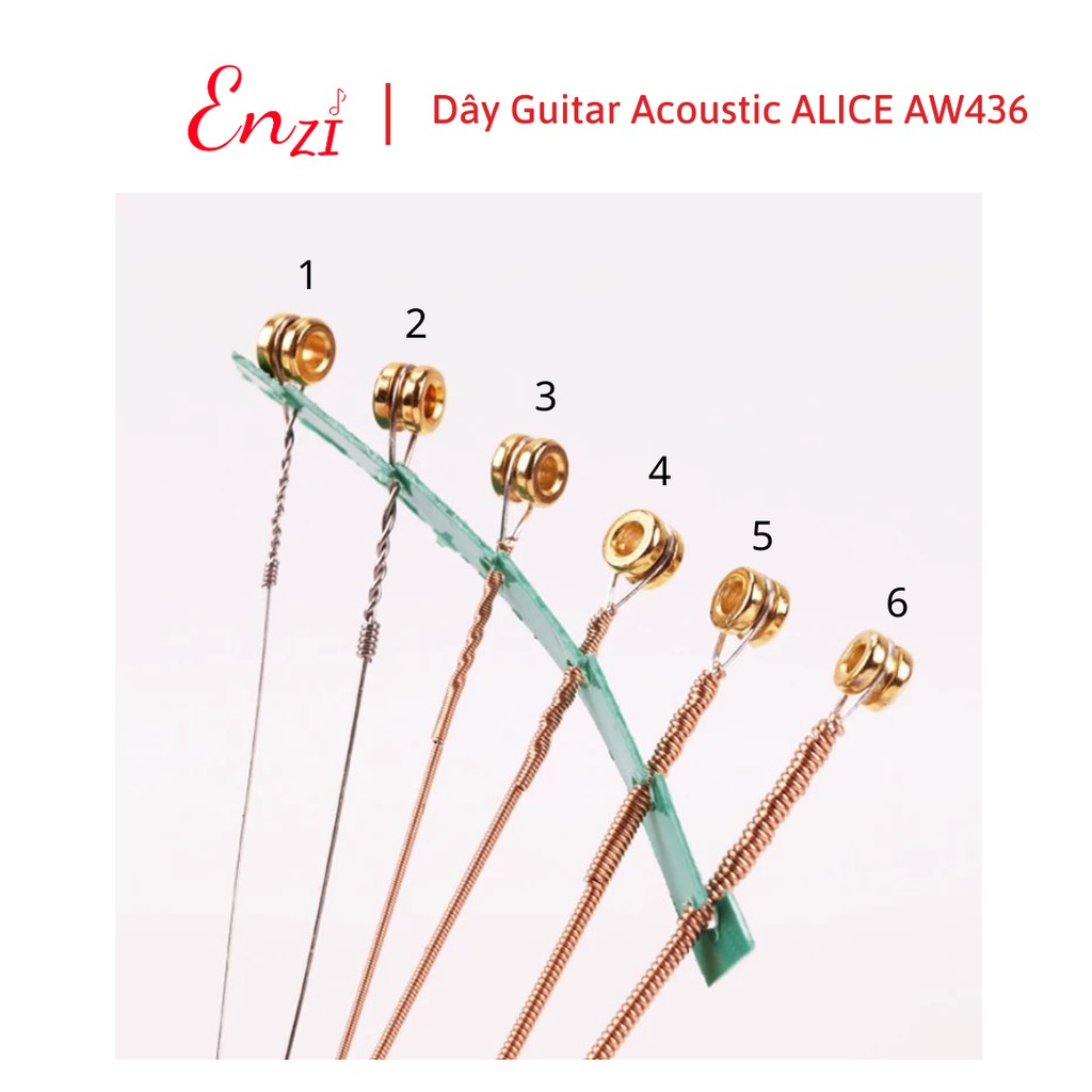 Dây đàn guitar acoustic Alice AW436 AW432 A206 A406 cỡ 11 chính hãng dây sắt cho đàn ghi ta ENzi