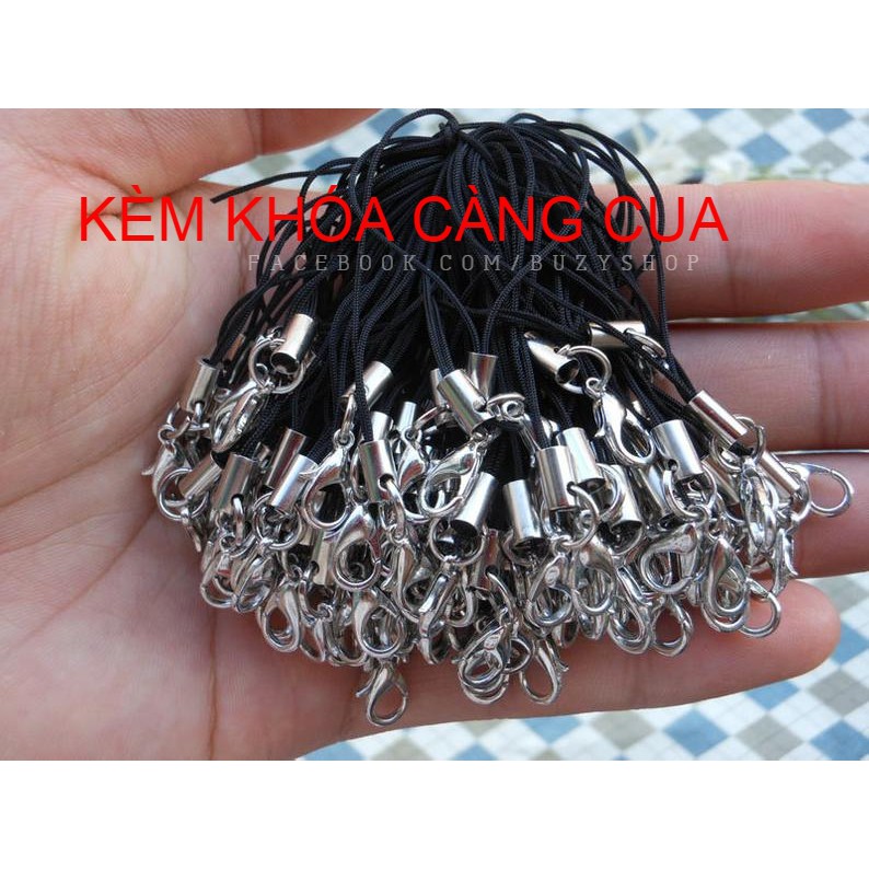 Móc điện thoại kèm khoen tròn nguyên liệu thủ công, phụ liệu handmade]